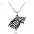 Collier à Pendentif de Tête de Loup (Acier)